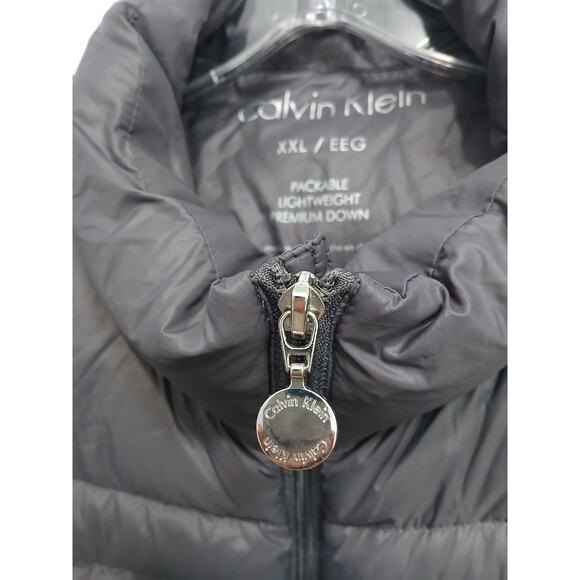 Calvin Klein DUCK DOWN Packable Puffer Jacket Women XXL Gray Lightweight Premium - Picture 4 of 16